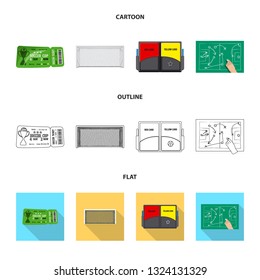 Vector design of soccer and gear icon. Set of soccer and tournament stock symbol for web.