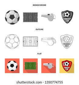 Vector design of soccer and gear icon. Collection of soccer and tournament stock symbol for web.