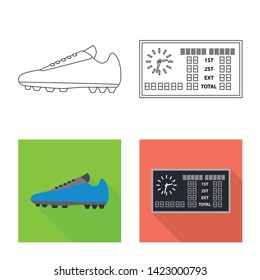 Vector design of soccer and gear icon. Set of soccer and tournament vector icon for stock.