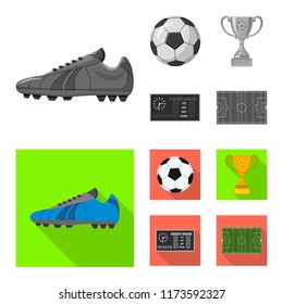 Vector design of soccer and gear logo. Set of soccer and tournament stock vector illustration.