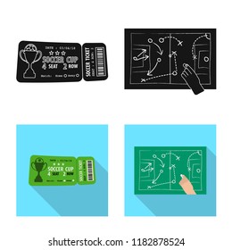 Vector design of soccer and gear logo. Set of soccer and tournament vector icon for stock.