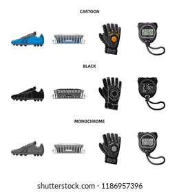 Vector design of soccer and gear logo. Set of soccer and tournament stock symbol for web.