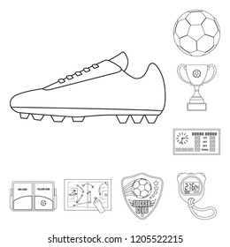 Vector design of soccer and gear logo. Set of soccer and tournament stock symbol for web.