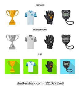 Vector design of soccer and gear logo. Set of soccer and tournament stock vector illustration.