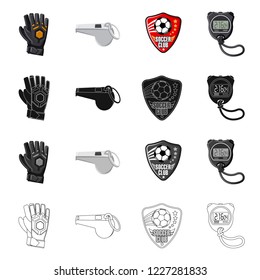 Vector design of soccer and gear logo. Collection of soccer and tournament stock symbol for web.