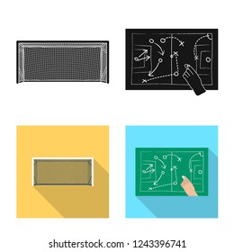 Vector design of soccer and gear logo. Set of soccer and tournament stock symbol for web.