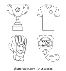 Vector design of soccer and gear logo. Collection of soccer and tournament stock vector illustration.