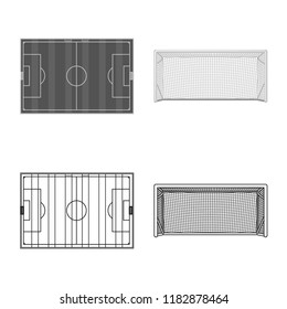 Vector design of soccer and gear sign. Collection of soccer and tournament vector icon for stock.