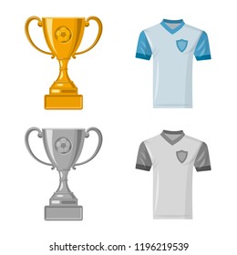 Vector design of soccer and gear sign. Collection of soccer and tournament stock symbol for web.