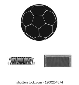 Vector design of soccer and gear sign. Set of soccer and tournament stock symbol for web.