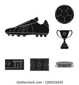 Vector design of soccer and gear sign. Collection of soccer and tournament stock vector illustration.
