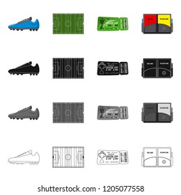 Vector design of soccer and gear sign. Collection of soccer and tournament stock symbol for web.