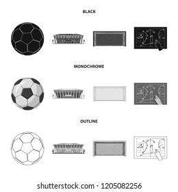 Vector design of soccer and gear sign. Set of soccer and tournament stock vector illustration.