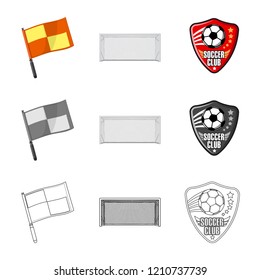Vector design of soccer and gear sign. Set of soccer and tournament vector icon for stock.