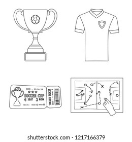 Vector design of soccer and gear sign. Collection of soccer and tournament stock symbol for web.