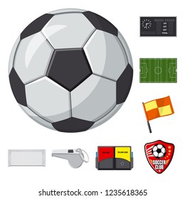 Vector design of soccer and gear sign. Collection of soccer and tournament stock vector illustration.