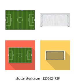 Vector design of soccer and gear sign. Collection of soccer and tournament vector icon for stock.