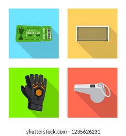 Vector design of soccer and gear sign. Set of soccer and tournament stock symbol for web.