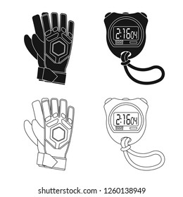 Vector design of soccer and gear sign. Set of soccer and tournament vector icon for stock.