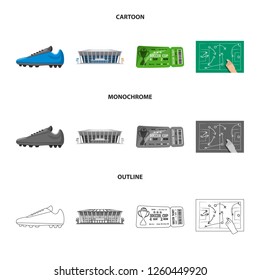 Vector design of soccer and gear sign. Collection of soccer and tournament stock symbol for web.