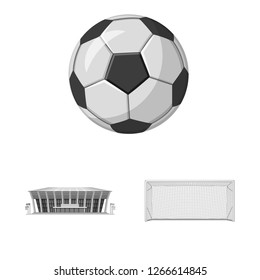 Vector design of soccer and gear sign. Set of soccer and tournament stock vector illustration.