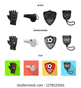 Vector design of soccer and gear sign. Set of soccer and tournament stock symbol for web.