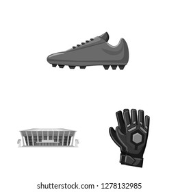 Vector design of soccer and gear sign. Set of soccer and tournament vector icon for stock.