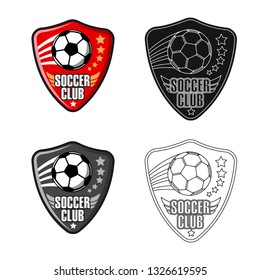 Vector design of soccer and gear sign. Set of soccer and tournament stock symbol for web.