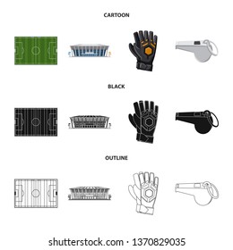 Vector design of soccer and gear sign. Collection of soccer and tournament stock symbol for web.