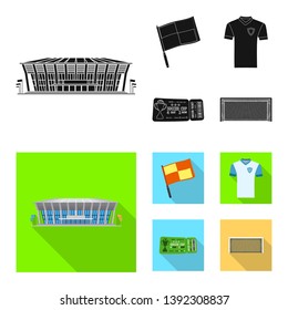 Vector design of soccer and gear sign. Set of soccer and tournament vector icon for stock.