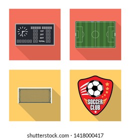 Vector design of soccer and gear sign. Set of soccer and tournament stock symbol for web.