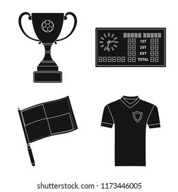 Vector design of soccer and gear symbol. Set of soccer and tournament stock symbol for web.