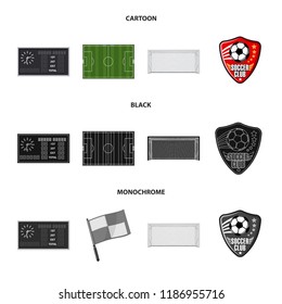 Vector design of soccer and gear symbol. Set of soccer and tournament stock vector illustration.