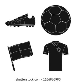 Vector design of soccer and gear symbol. Set of soccer and tournament vector icon for stock.