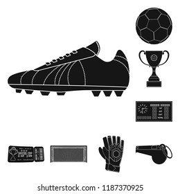 Vector design of soccer and gear symbol. Set of soccer and tournament stock symbol for web.