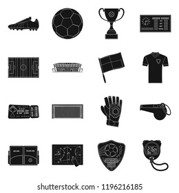 Vector design of soccer and gear symbol. Collection of soccer and tournament stock vector illustration.