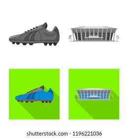Vector design of soccer and gear symbol. Set of soccer and tournament stock symbol for web.