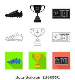 Vector design of soccer and gear symbol. Set of soccer and tournament vector icon for stock.