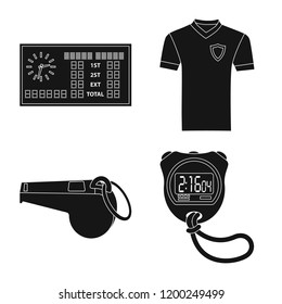 Vector design of soccer and gear symbol. Set of soccer and tournament stock symbol for web.