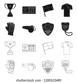 Vector design of soccer and gear symbol. Collection of soccer and tournament vector icon for stock.