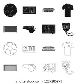 Vector design of soccer and gear symbol. Set of soccer and tournament stock vector illustration.