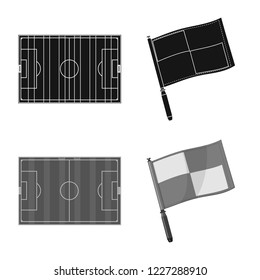 Vector design of soccer and gear symbol. Collection of soccer and tournament stock symbol for web.