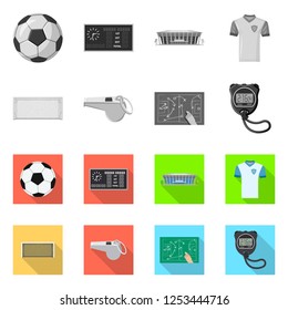 Vector design of soccer and gear symbol. Set of soccer and tournament stock vector illustration.