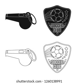 Vector design of soccer and gear symbol. Set of soccer and tournament stock vector illustration.