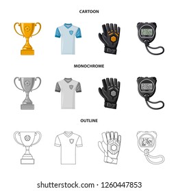 Vector design of soccer and gear symbol. Set of soccer and tournament stock vector illustration.