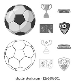 Vector design of soccer and gear symbol. Collection of soccer and tournament vector icon for stock.