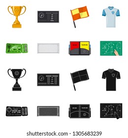 Vector design of soccer and gear symbol. Set of soccer and tournament stock vector illustration.