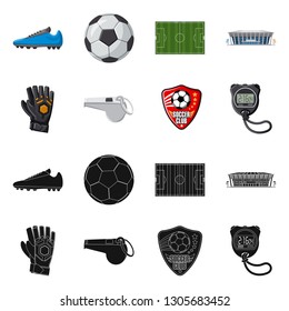 Vector design of soccer and gear symbol. Set of soccer and tournament stock vector illustration.