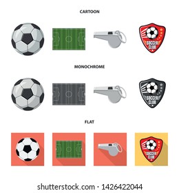 Vector design of soccer and gear symbol. Collection of soccer and tournament stock vector illustration.