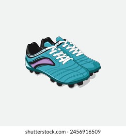 Vector Design Soccer Shoes color sky blue very cool